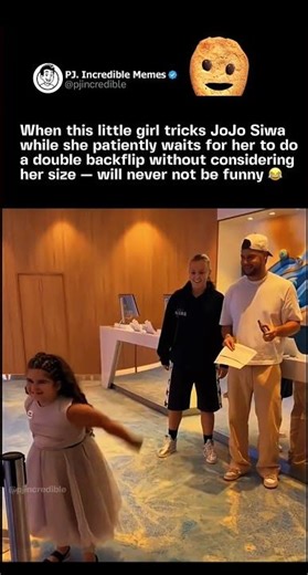 When this little girl tricks JoJo Siwa while she patiently waits for her to do a double backflip