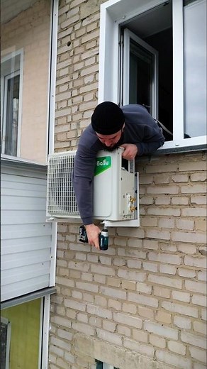 How to install an air conditioner under a window yourself #airconditionerinstallation #nsk #split...