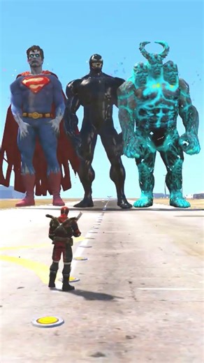 Random Superheroes VS Giant Superman & Venom & Ice Titan#gtav #shorts #gta