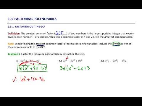 1.3.1 Factoring out the GCF