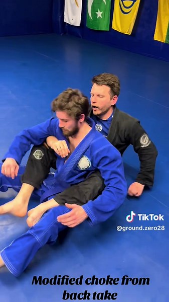 Modified Choke Technique from Back Take in BJJ