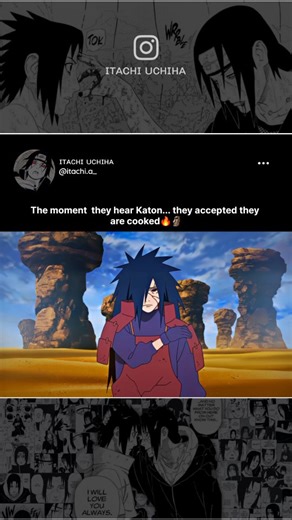 ɪᴛᴀᴄʜɪ ᴜᴄʜɪʜᴀ on Instagram: "Katon: Great Fire Annihilation** is one of Madara Uchiha’s most iconic and terrifying fire-style jutsu, a technique that perfectly captures his overwhelming presence on the battlefield. Unlike ordinary fireball jutsu, which are focused bursts of flame, Madara’s Great Fire Annihilation spreads like a wall of living fire, swallowing entire landscapes in seconds. When he performs it, he channels an immense amount of chakra, heating it to extreme levels until it ignites