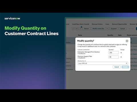 Modify Quantities on Contract Lines