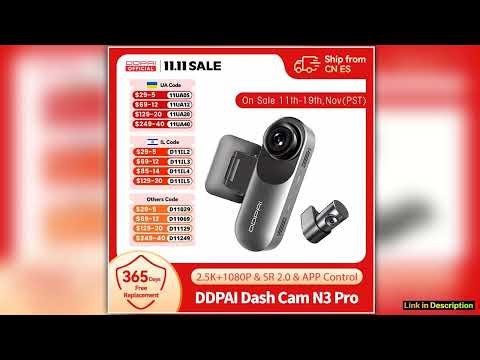 DDPAI Dash Camera Mola N3 Pro Car Cam Front and Rear Car Recorder 25K Car DVR Dash Camera Recorder