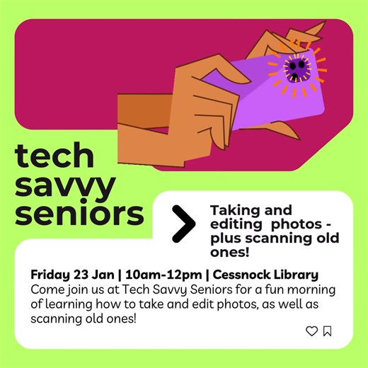  Friday, 23 January | ⏰ 10 AM – 12 PM |  Cessnock Library ✨ Tech...
