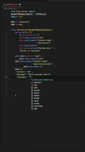 Pure Python Server in 1 Minute #coding #codingbat #javascript #python #programming #webdevelopment