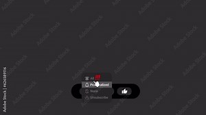 Subscribe Click Video Overlay Animation on transparent background. 4k Resolution. Black color.