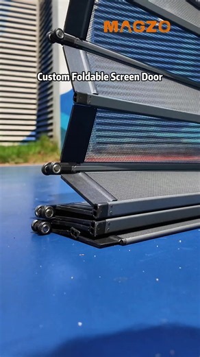 Install a high-definition folding screen door with stainless steel mesh, ultra-low track - easy to get in and out! #screendoor #flyscreen #mosquito #Summer #fyp