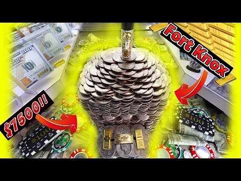 🏦🤑600 Quarters to build the "World's Biggest Fort Knox Tower"! It holds Gold & $5,200.. Coin Pusher