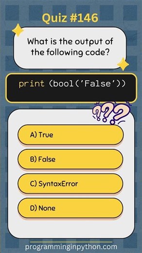 Python Quiz 146 - What's the Answer? - Quiz #146 #python #shorts #quiz #codingchallenge