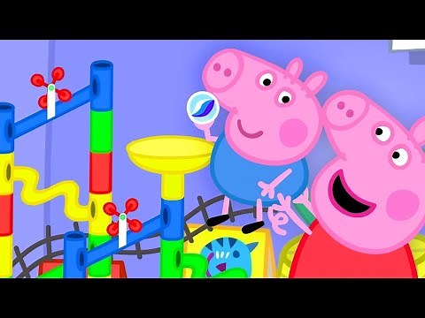 Peppa Pig And Daddy Pig Build A Marble Run Together