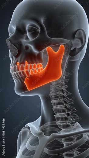 Dynamic Jaw and Mandible Anatomy Xray Sequence for Medical Visualization.