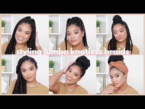 6 EASY hairstyles with jumbo knotless braids | protective hairstyles tutorial