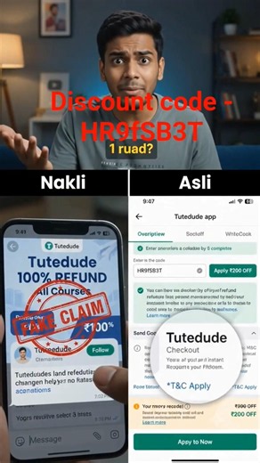 100% Refund on Tutedude Course? HR9fSB3T Code Truth + Official ₹200 OFF Proof #Tutedude #CouponCode