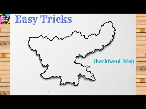 Jharkhand Outline Map Drawing — Easy Step-by-Step Tutorial