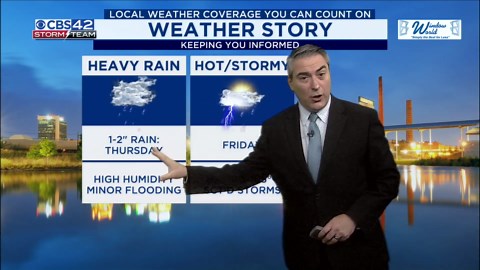 Heavy Rain and Flooding Threat Continues on Thursday - CBS42 News @ 10pm Forecast