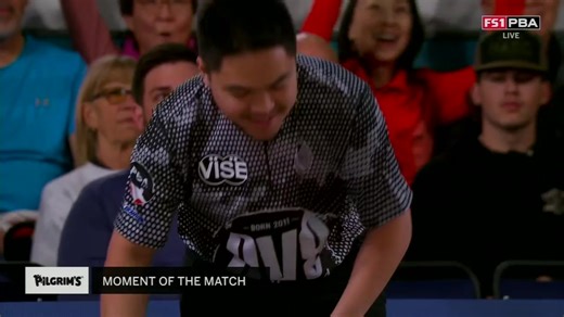 Tun Hakim wins the PBA Chameleon Championship 🏆 Hakim celebrates his first career title with the Pilgrim's Moment of the Match. | Professional Bowlers Association (PBA)