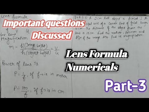 Lens Formula Numericals discussed in simplest way so that students can solve easily
