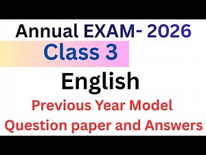 Class 3 English Annual exam 2026 model question paper and answers #std3 #std3english #class3english
