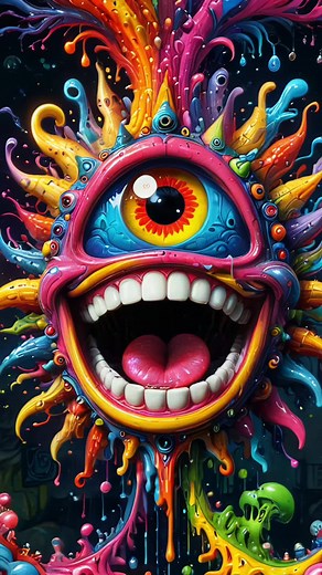 Psychedelic Cartoon Techno Animation | Funny AI Visuals