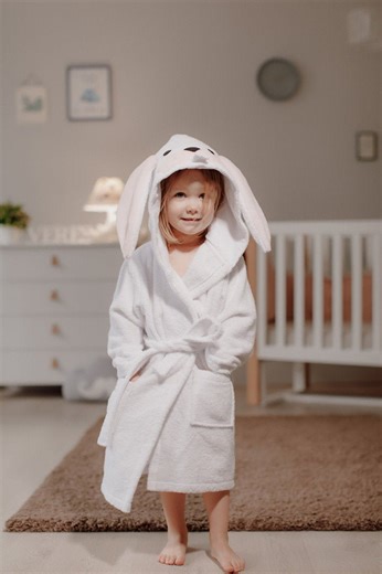 Personalized Kids Terry Bathrobe | Animal Hood, Custom Name - Etsy