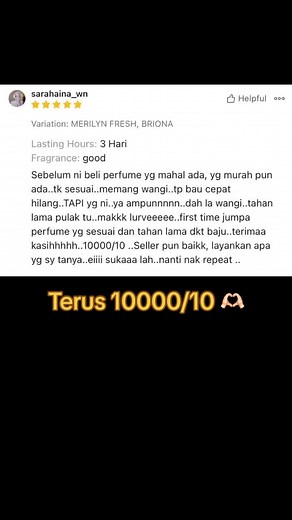 #shouldbeme bukan kami yang cakap tau ..tapi pengguna azaleen perfume yang cakap 🫶🏻🥰🥰#azaleenperfume #premium #fypシ゚viral