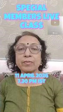 Special Members Live English Class by Prof. Sumita Roy on 11th April 2026