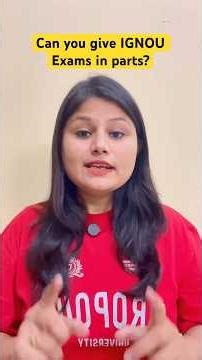 Can you give ignou exams in parts? #ignou #ignoumapc #ignouexams