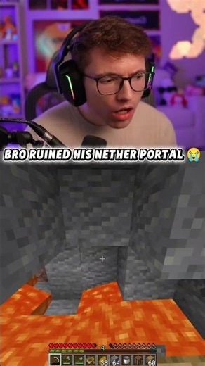 HE DESTROYED HIS PORTAL 😭 #minecraft #funny #couriway