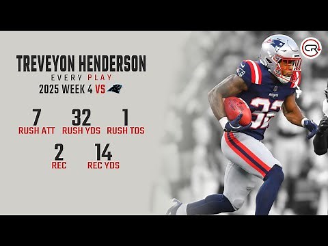 TreVeyon Henderson Week 4 Highlights | Every Run, Target, and Catch vs Panthers