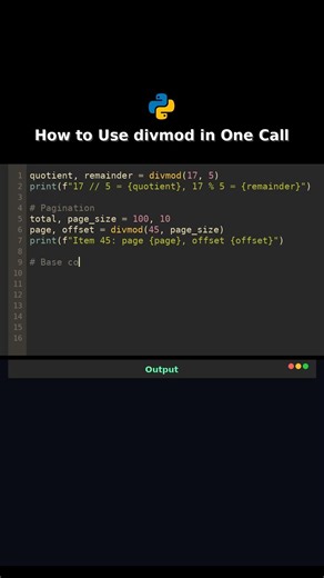 How to Use divmod in One Call #divmod