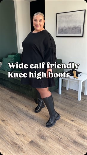 If you struggle to find knee high boots to fit then hopefully I have found a few options you might like here 🙏🏼 All of the boots are from @simplybeuk and I got them all in the biggest calf size that they do which is Super Curvy Calf. There is also a size guide online and I think the widest part of my calves measure at about 55cm if that helps ❤️ I’ll link to them all in stories and save to Oct 🔗 highlights 😘 | Jess on the Plus-Size
