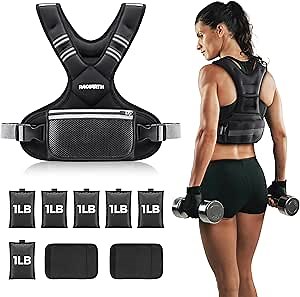 Adjustable Weight Vest 4-10lbs / 11-20lbs / 20-32lbs X-Shape Weighted Vest for Women and Men, Home Workout Ironsand Vest with Zipper Pouch and 6 Weight Packs, Available in Pink, Gray, Black