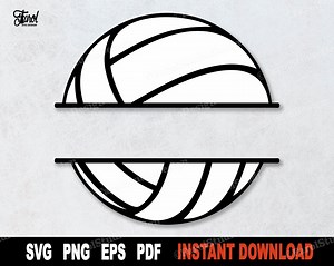 Volleyball Split Monogram SVG: Sport Clipart Cut File (digital Download) - Etsy