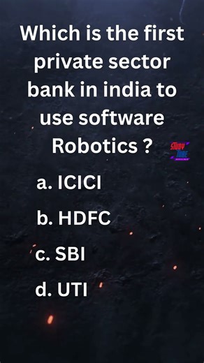 Which is the first private sector bank in india to use software Robotics. #quiz #generalknowledge.