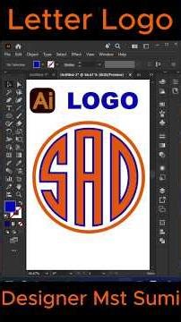 How to Create a Letter Logo in Adobe Illustrator | Graphic Design Tutorial #shorts