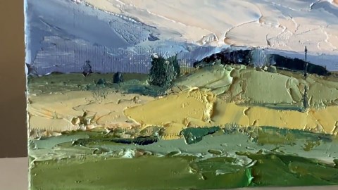 Abstract Farm Field Original Oil Painting: Countryside Wall Art - Etsy