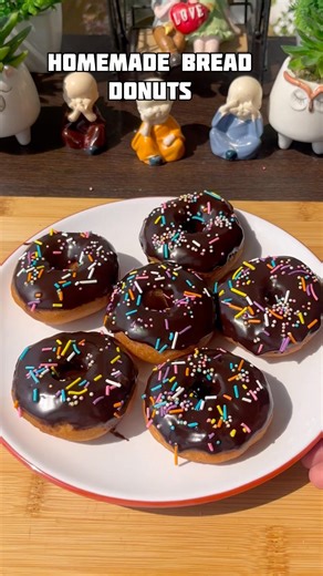Homemade Bread Donuts recipe #shorts #dessert #donuts #viralrecipe #shortsfeed
