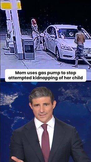Mom uses gas pump to stop attempted kidnapping of her child #shorts