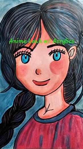 #shorts "Anime Leah w/ Acrylics" #animepainting, #acrylicpainting, #girl, #figurativeart