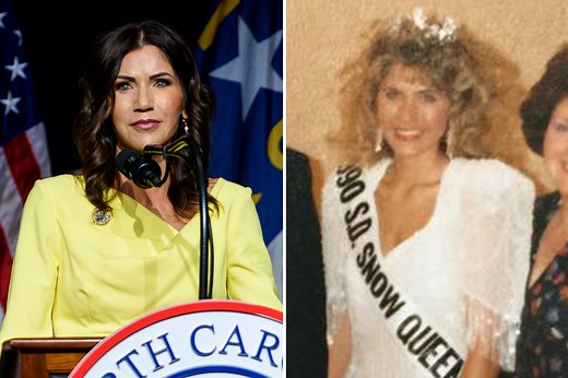 South Dakota Governor Noem unrecognizable in throwback pageant crowning pic