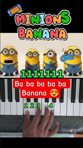 MINIONS BANANA Easy Piano Tutorial #shorts #pianotutorial #minions