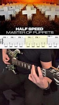 Master Of Puppets HALF SPEED (Easy Guitar Lesson with Tabs) #metallica #masterofpuppets #guitar