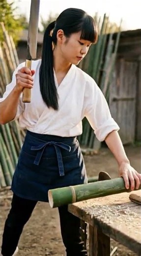Building a Traditional Bamboo Sword | Samurai Style Handmade Craft #bambooart #bamboolamp #craft