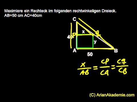 Extremwertaufgaben (Optimierungsaufgaben)- Video 3