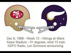 1968 Week 13 Vikings At 49ers Lon Simmons Radio Video Merge 1440p