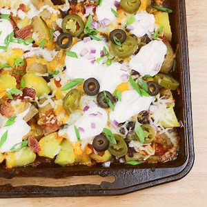 Potato Nachos (Potachos) • Cheapskate Cook