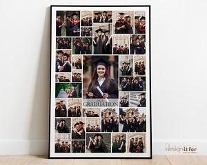 Graduation Photo Collage Template, Poster, Letter Size Class Photo Collage Template for 35 Photos, Canva, Graduation Gift, 24x36, 18x24 In - Etsy