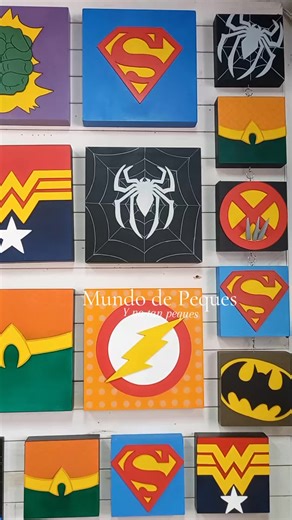 Cuadro Decorativo de Superhéroes para Niños