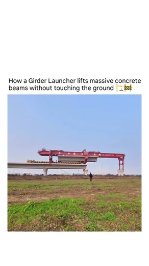 Exploring Technology on Instagram: "This machine builds bridges without touching the ground. It’s called a Girder Launcher. It sits directly on top of bridge pillars. A steel frame spans from one pier to the next. Hydraulic legs support massive concrete beams. A trolley lifts and positions girders with precision. After placement, the machine lifts itself and moves forward. This movement is called “launching. No cranes or scaffolding are needed below. Smart engineering powering modern bridges. Yo